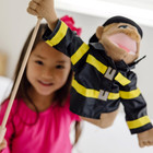 Melissa   Doug Rescue Puppet Set - Police Officer And Firefighter
