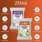 Zenia 100  Pure Indigo Powder And Henna Hair Color Combo Kit   