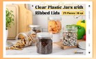 24 Pcs 16oz Plastic Jars With Lids  Clear Wide Mouth Airtight