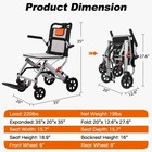 Super Lightweight Transport Wheelchair  Easy To Travel  Locking Hand Brakes-19lb