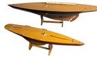2 Vintage Pond Yacht Sailboats 36    25    Wood Models Nautical Decor Parts Repair