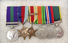 British Palastine   Ww Ii Service Medal Set 6913702 Rfmn W  Barnes Rif Brigade