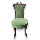 Vintage Victorian Style Tufted Brass Handle Greek Key Design Vanity Desk Chair