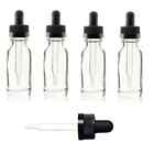 Clear One 1 Oz Ounce Boston Round Glass Bottles W  Child Resistant Droppers 30ml