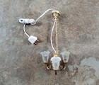 Dollhouse 3 Arm Flower Chandelier Light 12 Volt Electric With Plug 1 12 Scale