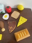 Random Lot Of 15 Pieces Melissa   Doug Wooden Fridge Food Toys