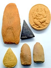 6 Pcs Thai Amulet Lot Vintage Clay Buddha Magic Holy Blessed Fortune Lucky Charm