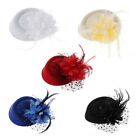 Fascinator Hat Women Pillbox With Veil Cocktail Tea Party Headwear Headdress