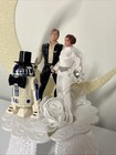 Star War Wedding Cake Topper Han Solo Princess Leia R2 Space Bride Groom Top