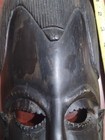 Vintage Hand Carved Ebony Wood Mask Tribal Face African Wall Art 14 X  6 Inches