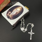 Italy St  Benedict Medal Rosebud Bead Rosary Necklace Crucifix Cross Gift