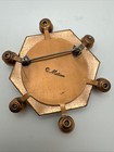 Vintage Matisse Copper Brooch Signed Enamel Modernist Mid Century Atomic