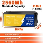 12v 200ah Lifepo4 Lithium Rechargeable Battery For Solar Back Up System Marine