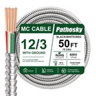 50ft 12 3 Mc Cable  Metal Clad Electrical Wire  12 Awg Copper  Indoor outdoor  U