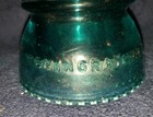1 Vintage Antique Pre 1933 Hemingray 42 Sea Aqua Blue Green Glass Insulator