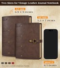 Leather Journal Notebook  A6 Size 5 3 X 7 Inches 260 Pages Refillable Vintage Tr