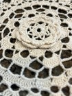 Vintage Handmade Lace Crochet 3d Flowers Tablecloth Cotton Coverlet Ecru 101 X69
