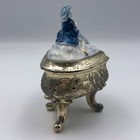 Vintage Mid-century Porcelain Doll Top Jewelry Box Made In Japan