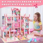  new  Barbie Dreamhouse  4-story 11 Rooms Doll House With 4 Dolls Toy Figures