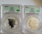 2024-s Morgan And Peace Silver Dollar 2pc Reverse Proof Set Fdd Pr70