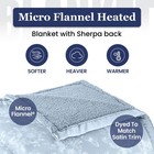 Micro Flannel Heated Blanket With Sherpa Back 10-setting Electric Blanket Kin   