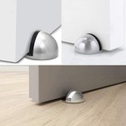 1pc Stainless Steel Floor Doorstops Door Stopper W Rubber Safety Mounted Tape