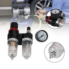    1 4  Air Pressure Regulator Compressor Oil water Separator Filter With Gauge