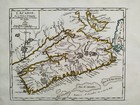 Nova Scotia L  acadie Canada - Original Map Vaugondy - 1748