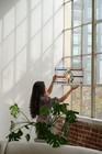 Frank Lloyd Wright Insprd Tiffany Style Stained Glass Window  24 By 11 Inches
