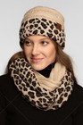 C c 2pc Women s Winter Warm Soft Leopard Animal Knit Beanie And Scarf Set
