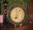 Prim Hand Painted Christmas Star Feather Tree Snowman Sheep Wood Plate Folk Art