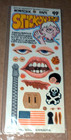 Vintage Gag 1970s Sticker Sheet Body Parts Skull Wounds Funny Nos Retro 2 Sheets