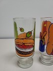 Vintage Mid Century Pop-art Food Glasses - Set Of 4  164 