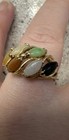 Vintage Multi Colored Jade 14k Yellow Gold Ring Size 6 5