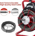 50ft 3 8inch Electric Drain Cleaner Machine  Stainless Steel Drum Plumbing Snake