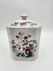 Vtg Octagonal Bird Of Paradise Imari Pattern Tea Caddy Biscuit Jar Lidded Japan