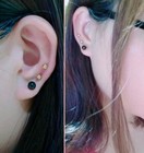 2pcs Stainless Steel Stud Earrings Round Ball Screw Back Ear Piercing Women Men