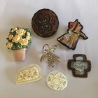 Lot Of 7 Vintage Though Modern Brooch Pins Costume Jewelry Variety