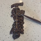 Antique Cast Iron Wall Mounted Vtg Mechanical Cork Puller - Wine Bottles   More