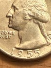 1955-d Silver Washington Quarter Error D Reverse 90  Silver