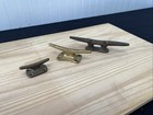 Lot Of 3 Vintage Brass Nautical Maritime Boat Cleats- 6     4     2 1 4   