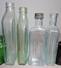 Antique vintage Glass Bottles Royal Spyce Fletchers Caldwell Pinex Bluing Lot 10