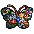 Butterfly   Flowers Applique Patch - Embroidered Colorful Floral Insect Badge 3 