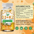 Vitamin D3 5000 Iu   K2 200mcg 120 Capsules Extra Strength D3 K2 Supplements