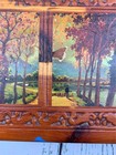 Wood Carved Cedar Jewelry Box With Mirror Interior Handpainted Country