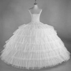 6 Hoops Big White Quinceanera Dress Petticoat Super Fluffy Crinoline Slip Unders