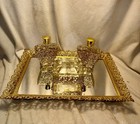 Vintage Gold Filigree    hollywood Style    Vanity Mirror Tray Set  3 Extra Vanity