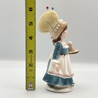 Vintage Schmid Porcelain Sewing Girl Pin Cushion Hat Thimble Holder Figurine 6   