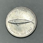 1967 Canadian Dime  Circulated 80  Silver Coin