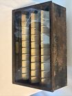 Vintage Rare J   P Coats Thread Countertop Cabinet Lifting Glass Display